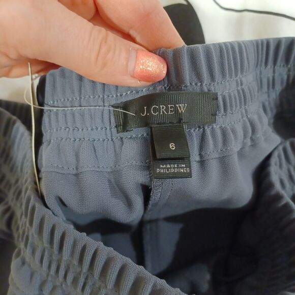 NWT J. Crew Reese Pull On Crepe Jogger Track Pants Gray Sz 6 Strech Work Casual - Picture 7 of 10